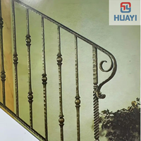 Balustrades de luxe en fer forgé pour extérieur, escaliers, balcons et villas, galvanisées à chaud, dorées, avec design moulé en 3D