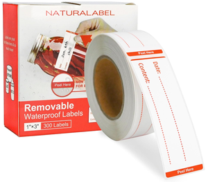 ฉลากกาวแบบถอดได้ขนาด 1x3 นิ้ว, 300 ชิ้น/ม้วน, ฉลากกันน้ำ กันน้ำมัน ใช้กับช่องแช่แข็งและไมโครเวฟได้ สำหรับภาชนะบรรจุ - Product Image 2