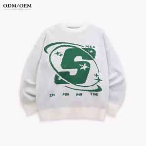 Suéter Personalizado OEM de Manga Larga, Suéter de Punto de Algodón, Cuello Redondo, Jacquard, para Hombre - Product Image 2