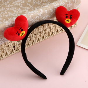 Serre-tête large en peluche mignon pour filles, accessoire de fête K-pop personnalisé pour groupes d'idoles, pince à cheveux pour le lavage du visage, serre-têtes de concert K-pop - Product Image 6
