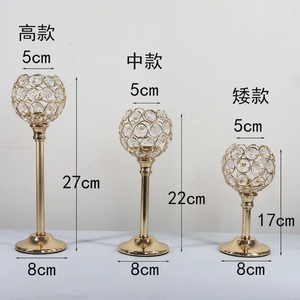 铁艺水晶烛台 空心复古灯笼 桌上烛台 婚礼烛台 家居装饰照明 不含蜡烛 - Product Image 6