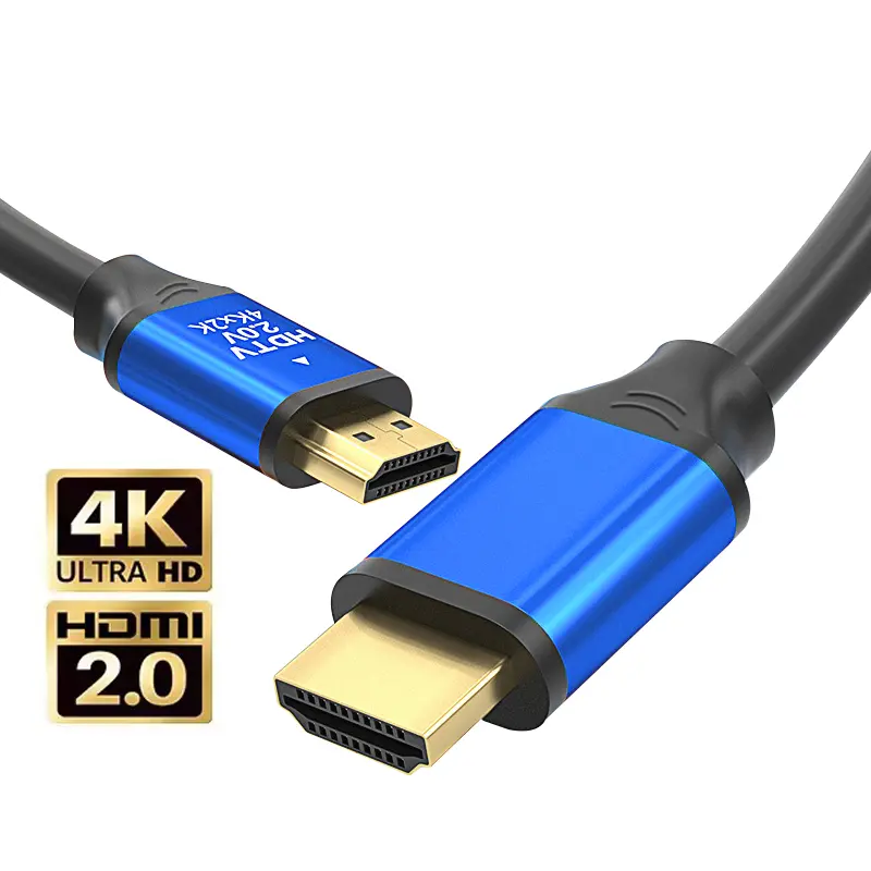 ราคาถูกทุกสีและความยาวความเร็วสูงสายเคเบิล HDTV ชุบทอง4K สาย HD 2.0 19 + 14K * 2K มีสินค้าในสต็อกจอคอมพิวเตอร์พีซี HDMI 4K