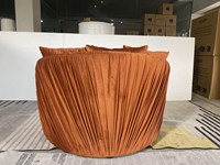Canapé Chesterfield en velours de haute qualité F-3336 orange, tissu infroissable, housse amovible, style européen moderne pour salon
