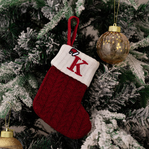 Bas de Noël en laine à tricoter rouge avec lettre et pendentif <span class=keywords><strong>chaussette</strong></span> pour fournitures décoratives de broderie - Product Image 6