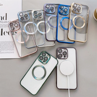 TPU souple pour iPhone 17 Air Magnet Clear Cell Phone Case Magnetic Phone Cases Cover pour iPhone 12 Mini 13 14 Pro Max Plus 15 16