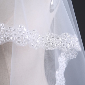 Exquis fleur de prunier Sequin <span class=keywords><strong>voile</strong></span> monocouche dentelle blanc cassé 3M Long Train accessoires de mariage <span class=keywords><strong>Simple</strong></span> <span class=keywords><strong>voile</strong></span> de <span class=keywords><strong>mariée</strong></span> - Product Image 4