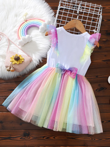 Robe de fête décontractée pour filles, jupe licorne rose princesse pour tout-petits, idéale pour les anniversaires et les spectacles - Product Image 2