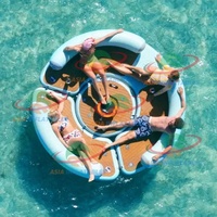 Raft gonflable pour piscine, jet ski, quai flottant, plateforme flottante gonflable avec hamac aquatique