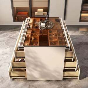 Armoire de rangement multifonctionnelle double face, table d'îlot au design minimaliste, comptoir à bijoux, meubles de chambre à coucher, utilisation dans le salon - Product Image 5