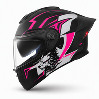 Casque de moto modulaire intégral à visière rabattable en ABS avec feux arrière LED homologués DOT, double visière, pour la sécurité à la conduite