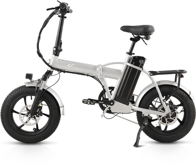 16 Inch 3.0 Fat Tire 7 Speed Urban Daily Commuting Folding Electric Bicycle Aluminum Alloy Frame Brushless Motor 350W Lithium