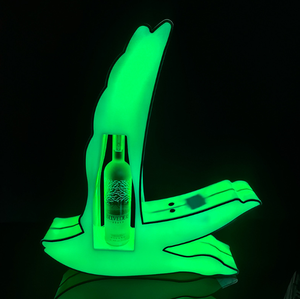 Özel Logo beyaz gri LED Glorifier akrilik kuş kaz şekli votka şişe sunum Modern denizcilik/Americana ekran standı - Product Image 4