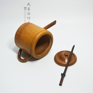 Bamboo Teapot Set Cylinder Shape Coffee Brown With Lid For Kung Fu Tea Afternoon Tea Display Collection - Product Image 4