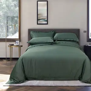 คุณภาพสูงไม้ไผ่แผ่น100% Organic Luxury ผ้าปูที่นอนผ้าปูที่นอน Slik เย็บปักถักร้อยชุดผ้าปูที่นอน