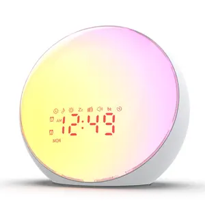 인기 판매 스마트 라이트 LED 통 컬러 웨이크 업 라이트 듀얼 시계