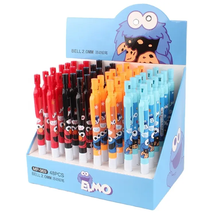 Promotional kids 2.0 mm mechanical character cartoon pencil with sharpener