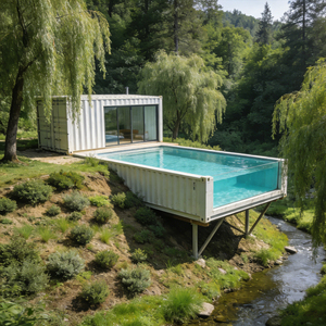 Piscina Rectangular Elevada con Barra de Servicio de Madera, Resistente a los Rayos UV, Ecológica, Completa, con Bomba de Filtración de Bajo Mantenimiento para - Product Image 4