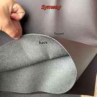 Kulit PU Mikrofiber Litchi Grain 1.2mm Ramah Lingkungan Tidak Beracun Bernapas Tahan Air Tahan Aus untuk Interior Mobil Sofa