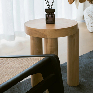 Meubles de salon de style nordique petites tables basses rondes en <span class=keywords><strong>bois</strong></span> de chêne modernes - Product Image 3