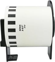 Ruban adhésif continu compatible Brother DK-2212, noir sur blanc, 62 mm x 15,2 m, 1 rouleau, cartouche permanente