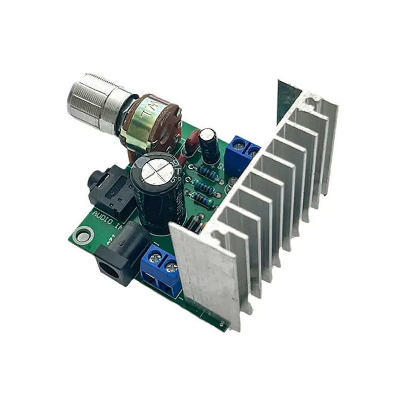 Módulo de placa de amplificador de potencia digital de 12V CC silencioso de doble canal TDA7297 con cabeza de CC