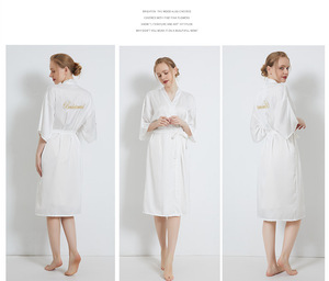 Abito in stile Kimono <span class=keywords><strong>da</strong></span> donna di lusso all'ingrosso con maniche Logo personalizzato nero termico abito <span class=keywords><strong>da</strong></span> sposa con cintura per occasioni notturne - Product Image 5