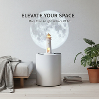 Lampe d'ambiance intelligente à LED Moonlit Beacon |   Lampe de projecteur ABS au design moderne de phare, avec contrôle par application, pour chambre à coucher