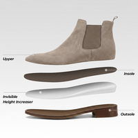 Bottes en cuir tendance pour hommes, rehaussantes de 7,7 cm, personnalisables, pour affaires et occasions formelles, fabricant OEM ODM