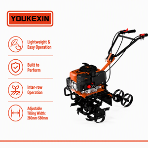 Désherbeuse rotative compacte à essence 5HP, largeur variable 280-580mm, avec lames combinées pour petites surfaces <span class=keywords><strong>en</strong></span> pente - Product Image 1