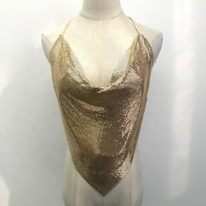 Shiny Metal Gold <strong>Sequin</strong> <strong>Top</strong> for <strong>Party</strong> - Product Image 1
