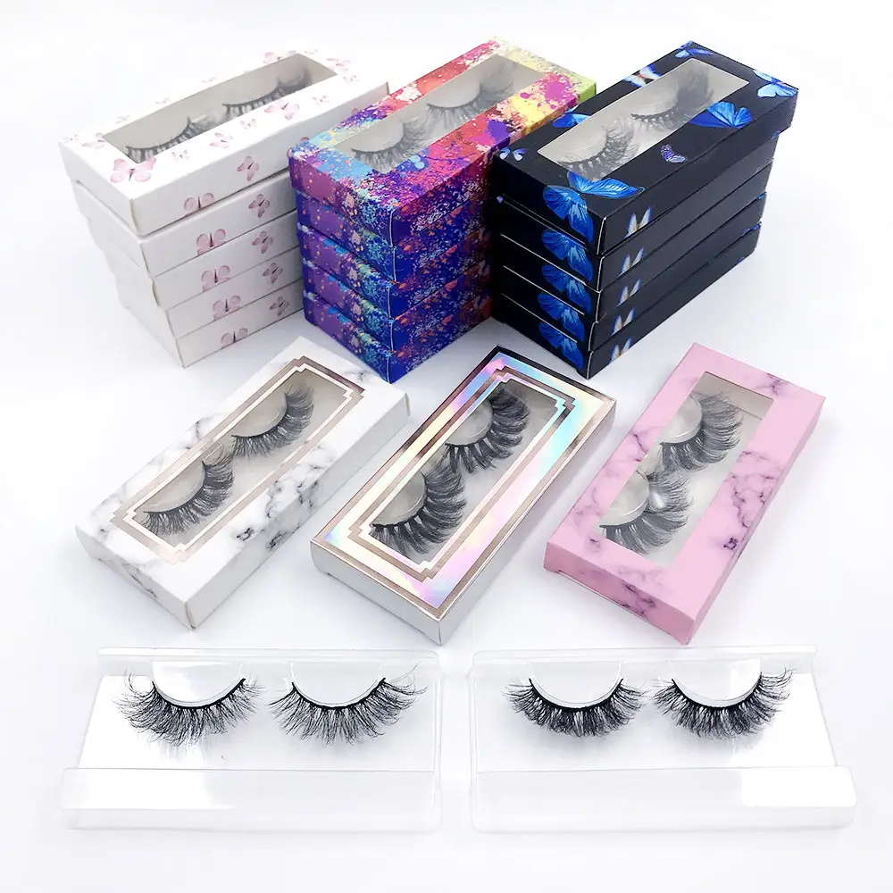 All'ingrosso Clear Band 3D 25mm False Full Strip Mink Lashes Private Label Vegan Faux Mink Eyelashes
