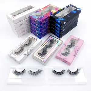 Wholesale Clear Band 3D 25mm False Full Strip Mink Lashes Private Label Vegan Faux Mink Eyelashes