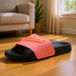 รองเท้าแตะ Adidas Adilette สำหรับผู้หญิง สีดำชมพู วัสดุยาง ด้านบนเป็นยาง รองเท้าแตะแบบเปิดนิ้วเท้าสำหรับฤดูร้อน พื้นรองเท้า EVA - Product Image 2