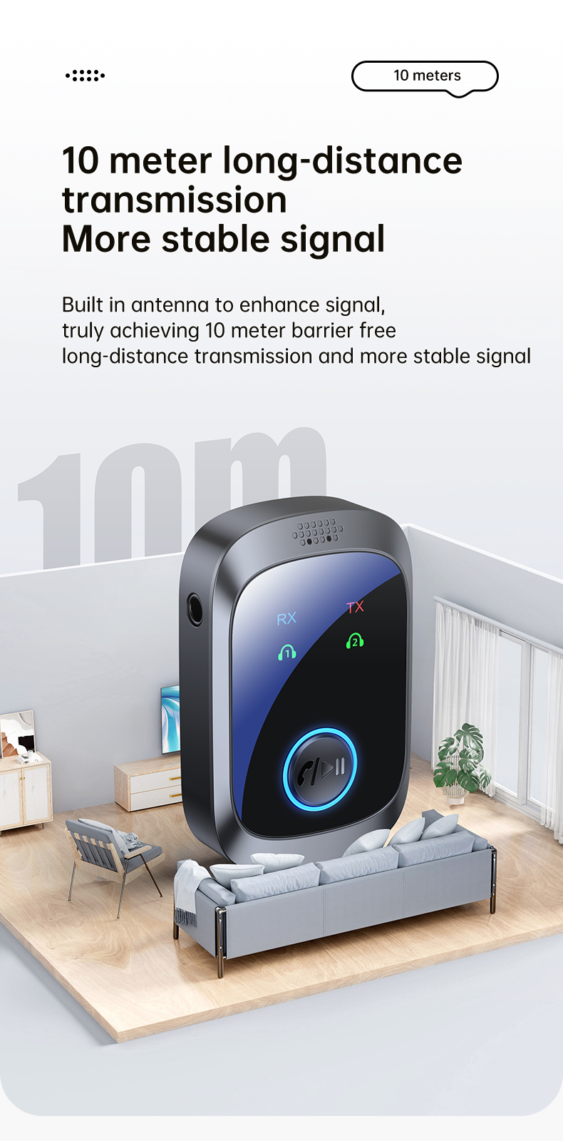 C86s Bluetooth Transmitter Receiver, 2-in1 Bluetooth Adapter for