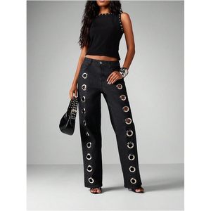 FOXA Women's Ribbed Knit Tank <b>Top</b> <b>Mock</b> <b>Neck</b> Sleeveless Crop <b>Top</b> With Grommets Summer Wear - Product Image 5