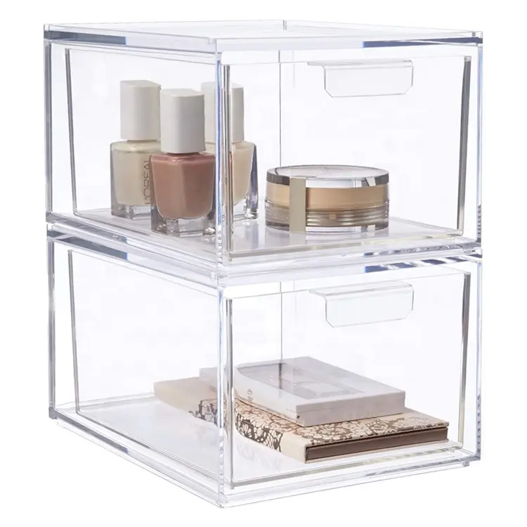 Clear Acrylic make up Organizer Drawers Storage Box For Cosmetics and Beauty Supplies