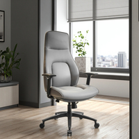 Chaise de bureau de direction en cuir ergonomique à hauteur réglable, design moderne, accoudoirs réglables, fonction pivotante pour les conférences