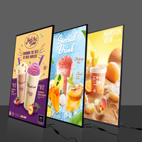 Caja de luz LED de publicidad personalizada A1 A2 A3 A4 Caja de luz de marco de póster de menú de vidrio templado rectangular ultrafino superbrillante