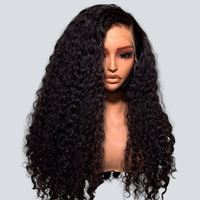 180 densité 24 pouces doux naturel perruque de cheveux humains pré-plumé 13X4 Hd dentelle avant perruques cheveux humains crépus bouclés Double cheveux étirés