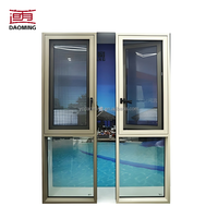 Ventana Corredera de Aluminio Estilo Francés Moderno con Mosquitera, Marco de Acero Inoxidable, Plegable y Fija para Uso en Villas y Apartamentos