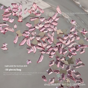 帕索西科粉色迷你水晶蝴蝶3D美甲饰品环保玻璃水钻多形状平背服装 - Product Image 4