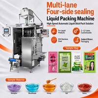 Machine d'emballage automatique haute vitesse multi-voies pour sachets d'échantillons cosmétiques, conditionneur capillaire liquide, et sachets scellés sur 4 côtés pour shampoing