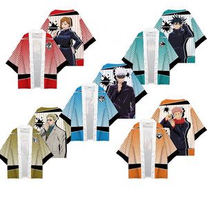 Kimono Jujutsu Satoru Gojo Geto Itadori Yuji Sukuna Nanami Kugisaki Nobara Haori Japonais Anime Kimono Cape Vêtements Adultes - Product Image 2