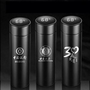Bouteille isotherme personnalisée avec logo 500 ml, thermos, gourde, affichage numérique de la température LED, en acier inoxydable, bouteille d'eau intelligente - Product Image 4