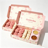 Boîte d'emballage en carton ondulé personnalisée pour gâteaux, pâtisseries et biscuits, de qualité alimentaire, avec compartiment pour coupelle de sauce, pour expédition et livraison, idéale pour boulangeries
