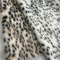 Fourrure synthétique en fausse fourrure de renard à poils longs, motif léopard lynx noir et blanc, 1200g, pour sacs, jouets, artisanat, textiles de maison, vêtements