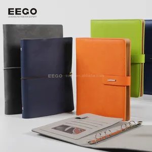 Venta caliente A5 A6 Recarga de hojas sueltas Cubierta de cuero Diario Carpeta de anillas Cuaderno forrado con rejilla de puntos con lazo para bolígrafo - Product Image 2