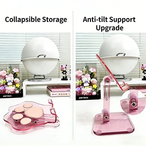Support de téléphone portable pliable en acrylique en forme de patte de chat, rose, pour voyage et organisation de bureau - Product Image 2