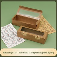 Boîte d'emballage pour pâtisserie de type macaron avec fenêtre transparente, qualité alimentaire, en papier kraft blanc et PVC