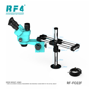 Microscopio <span class=keywords><strong>Stereo</strong></span> Trinoculare RF4 RF-6555PRO-FO22/FO22F 6.5-55x con Lente CTV 0.48x, Supporto a Doppio Braccio WF10X/22MM, Antipolvere IP53, <span class=keywords><strong>LED</strong></span> - Product Image 6